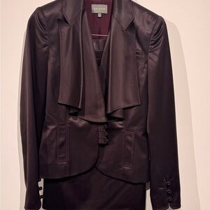 Zac Posen Women's Burgundy Skirt Suit Set